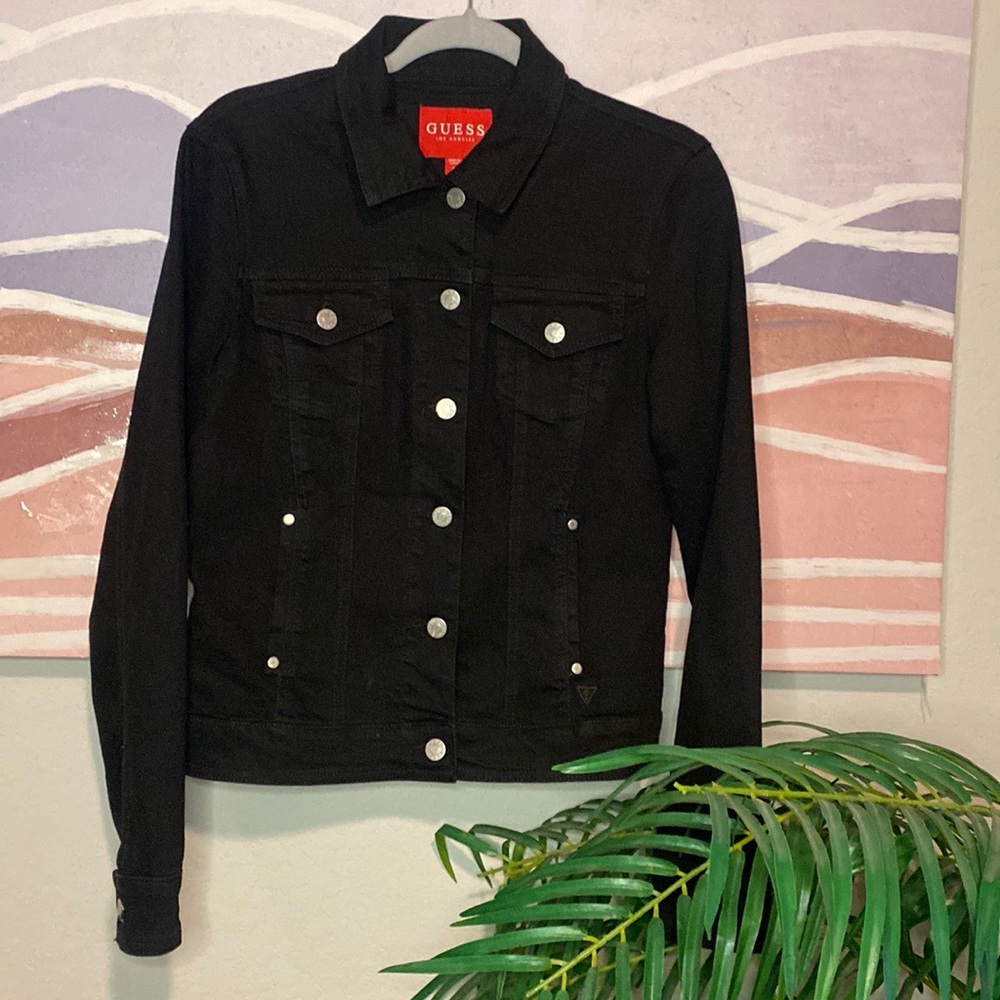 GUESS by Los Angeles Black Denim Juniors Women’s Small Jacket